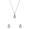 Schmuckset, 925 Silber, Halskette und Ohrringe, Zirkonia (1064484)
