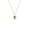 Zilveren goldplated ketting hanger ovaal kruis (1065583)
