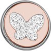 Stalen chunk vlinder met kristal roseplated (1020263)