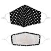 Fashion mondkapje zwart met witte hartjes (1060008)