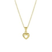 Zilveren kinderketting gold open hart met zirkonia (1061473)