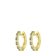 Zilveren gold oorbellen baguette geboortesteen (1061652)