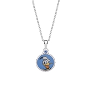 Zilveren Disney Donald Duck ketting kristal (1064867)