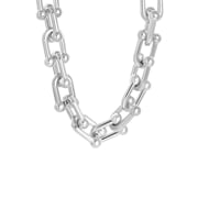 Zilverkleurige bijoux ketting grove schakel (1064270)
