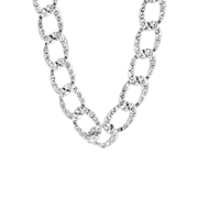 Zilverkleurige bijoux ketting grove gourmetschakel (1064278)