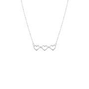 Zilveren keting met hanger 3harten zirkonia (1065388)