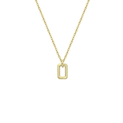 Zilveren goldplated ketting met hanger rechthoek (1065310)