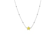 Zilveren ketting ster enamel geel (1065605)