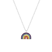 Zilveren ketting met hanger enamel regenboog K3 (1065131)