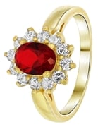 Goldplated ring ruby met zirkonia (1033769)