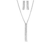 Silberfarbenes Bijoux-Schmuckset mit Steinchen (1058071)