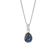 Zilveren ketting met blauwe kristal (1018320)