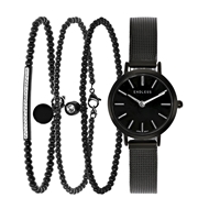 Schwarz beschichtetes Edelstahl-Set Endless Armbänder&Armbanduhr (1057561)