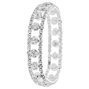 Zilverkleurige bijoux rek armband met steentjes (1058076)