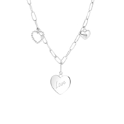 Zilveren ketting bedels harten /love (1059958)
