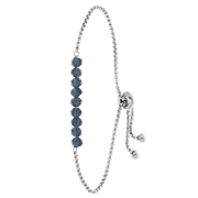 Armband, Edelstahl, mit dunkelblauen Perlen (1060734)